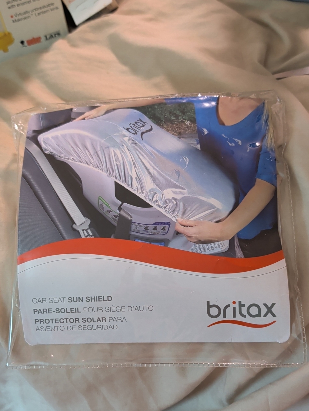 NEW IN PACKAGE UNUSED Britax Car Seat Sun Shield - Silver/Gray